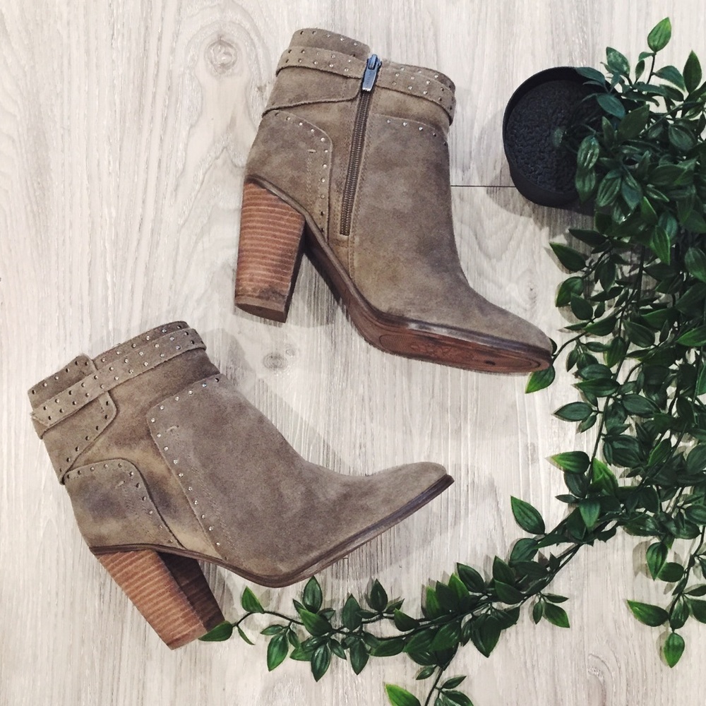 Vince Camuto Suede Studded Booties
